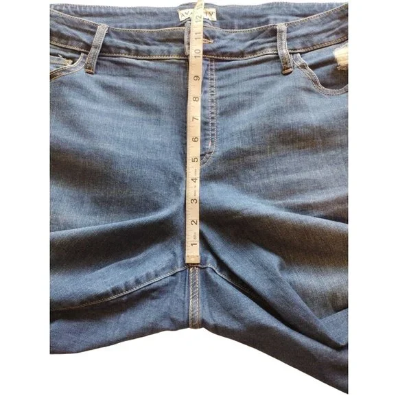 Ava Viv Jeans Womens 18w Distressed Stretch Raw Hem - Picture 11 of 13